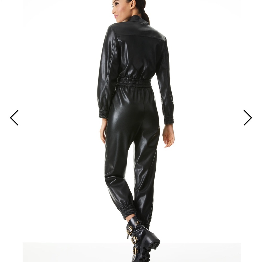 Alice and Olivia Levi vegan leather jumpsuit 10 - Picture 3 of 10